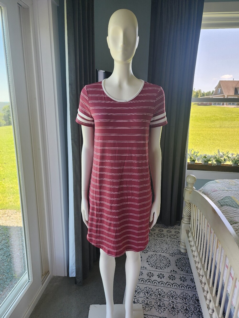 Pink Rose T-shirt Dress